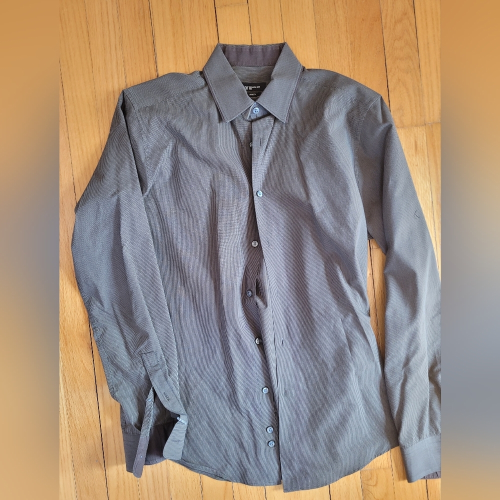 Bar III Taupe Button-Up Shirt
